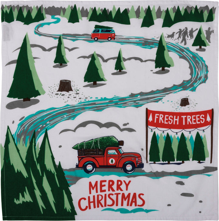 Kitchen Towel - Truck & Tree Merry Christmas - Premium Kitchen Towel from Primitives by Kathy - Just $8.95! Shop now at Pat's Monograms