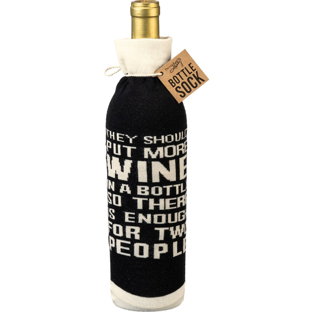 Bottle Sock - More Wine Enough for Two - Premium wine accessories from Primitives by Kathy - Just $5.95! Shop now at Pat's Monograms