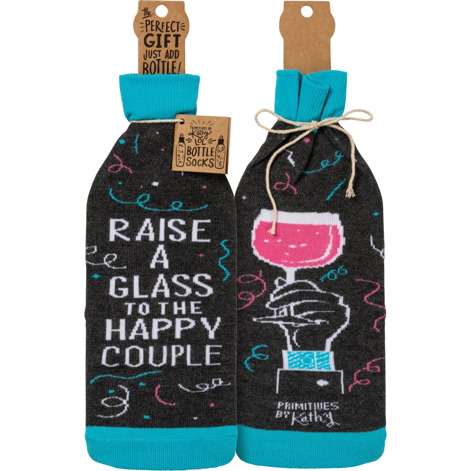 Bottle Sock - Raise a Glass - Premium wine accessories from Primitives by Kathy - Just $5.95! Shop now at Pat's Monograms