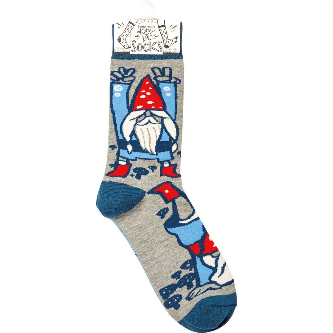 Socks - Gnomes & Mushrooms - Premium Socks from Primitives by Kathy - Just $7.95! Shop now at Pat's Monograms