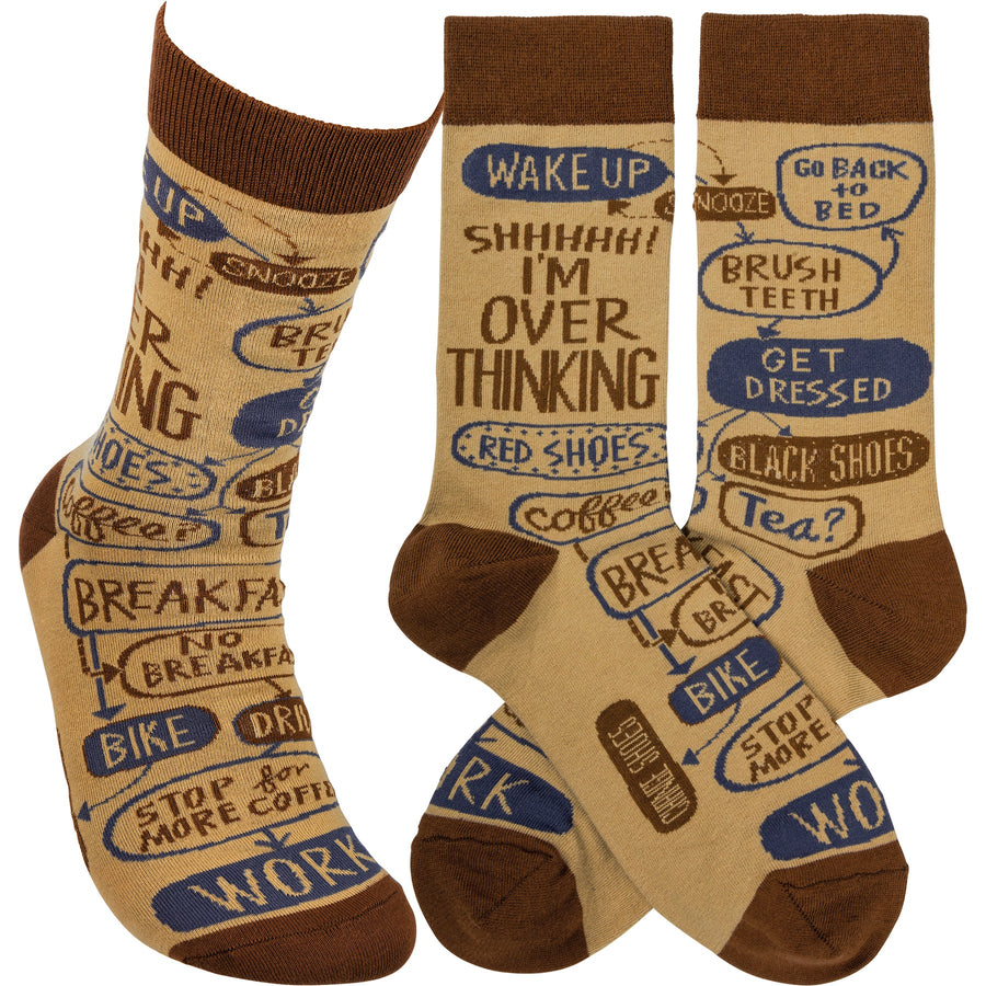 Socks - Shhhhh! I'm Over Thinking - Premium Socks from Primitives by Kathy - Just $7.95! Shop now at Pat's Monograms