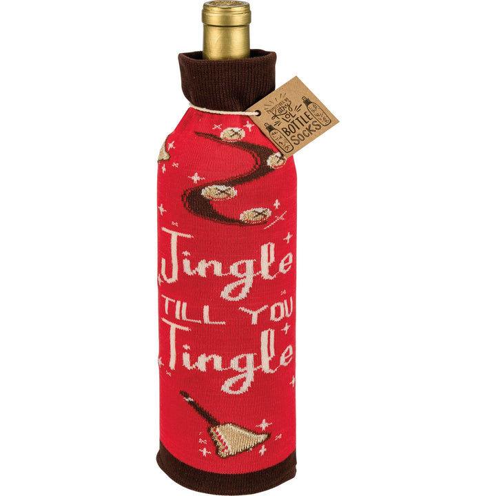 Bottle Sock - Jingle Till You Tingle - Premium wine accessories from Primitives by Kathy - Just $5.95! Shop now at Pat's Monograms