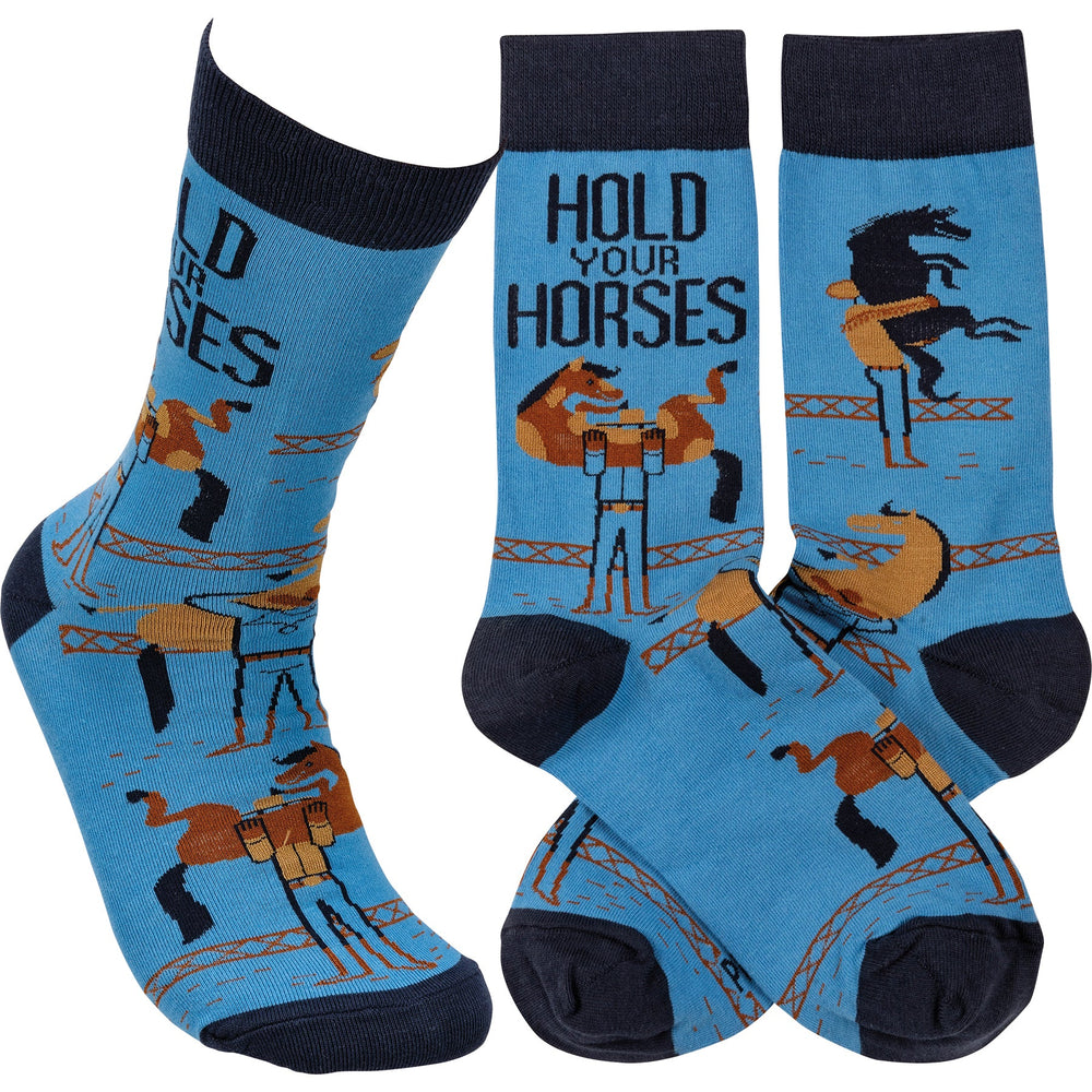 Socks - Hold Your Horses - Premium Socks from Primitives by Kathy - Just $7.95! Shop now at Pat's Monograms