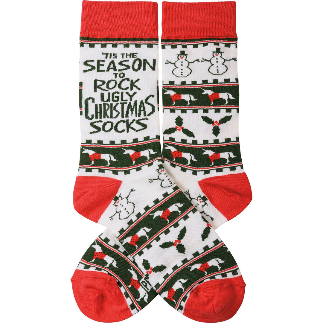 Socks - Season To Rock The Ugly Christmas Socks - Premium Socks from Primitives by Kathy - Just $10.95! Shop now at Pat's Monograms