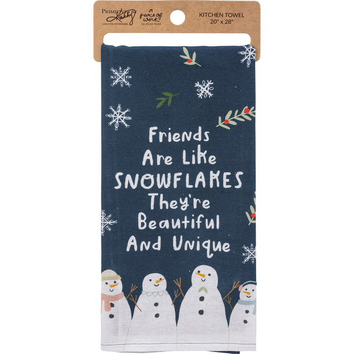 Kitchen Towel - Friends Are Like Snowflakes - Premium Kitchen Towel from Primitives by Kathy - Just $8.95! Shop now at Pat's Monograms