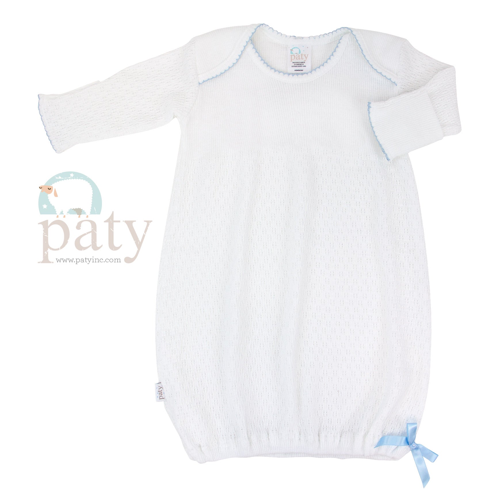 Paty Gown - White with trim - Premium Infant Wear from Paty INC. - Just $49.95! Shop now at Pat's Monograms