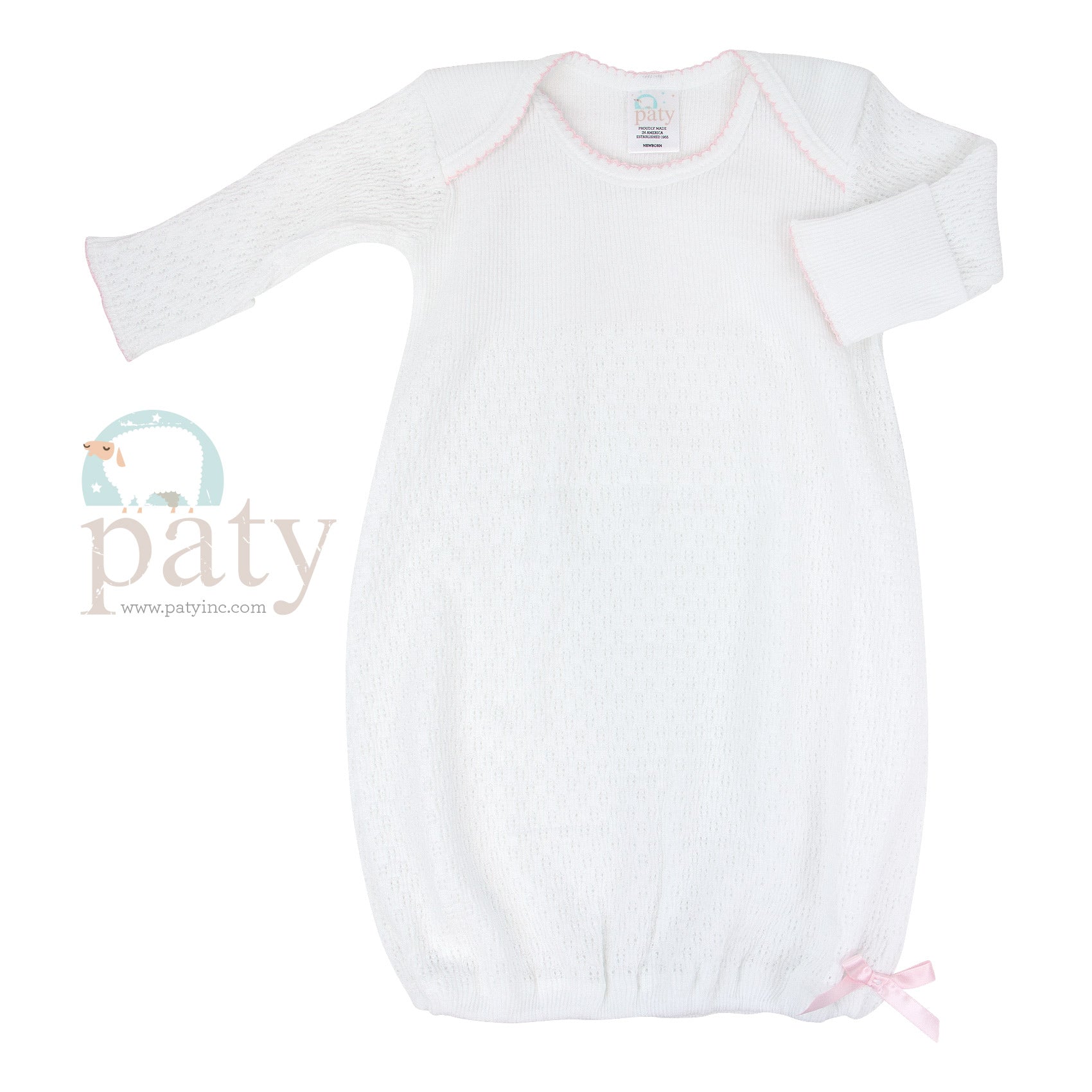 Paty Gown - White with trim - Premium Infant Wear from Paty INC. - Just $49.95! Shop now at Pat's Monograms