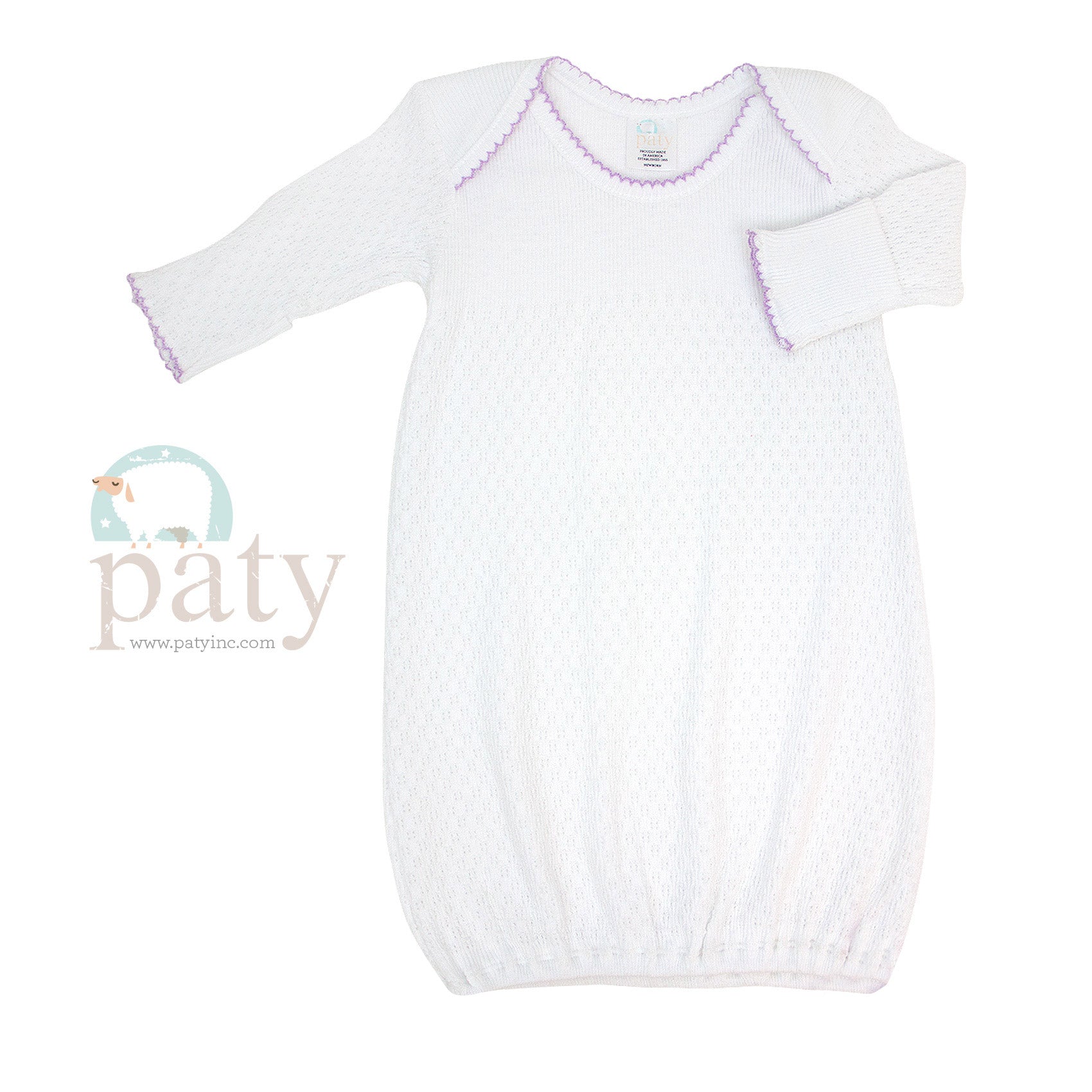 Paty Gown - White with trim - Premium Infant Wear from Paty INC. - Just $49.95! Shop now at Pat's Monograms
