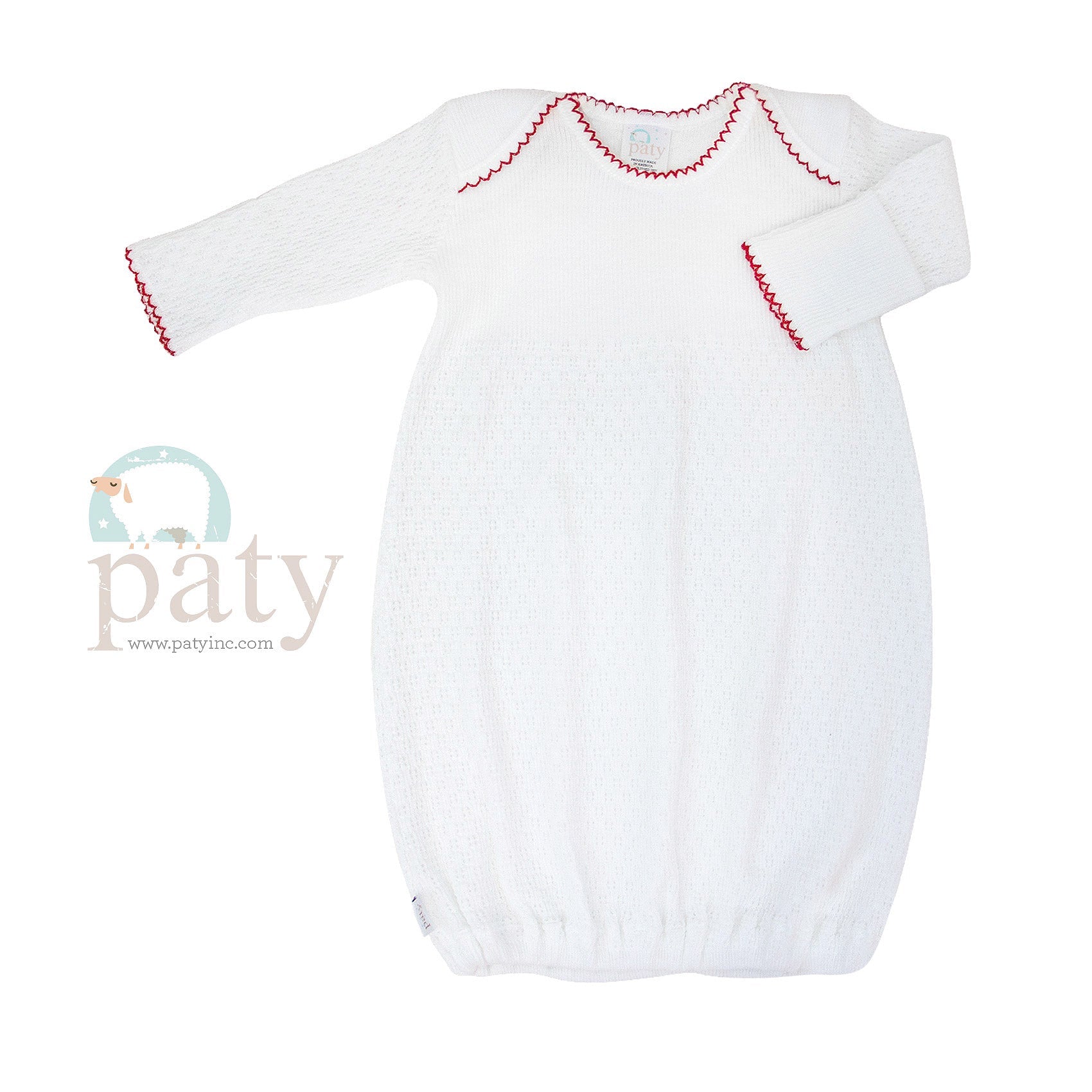 Paty Gown - White with trim - Premium Infant Wear from Paty INC. - Just $49.95! Shop now at Pat's Monograms