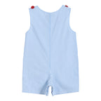 Lil Cactus - Light Blue Pinstripe Tractor Applique Shortalls - Premium Baby & Toddler Outfits from Lil Cactus - Just $28.95! Shop now at Pat's Monograms