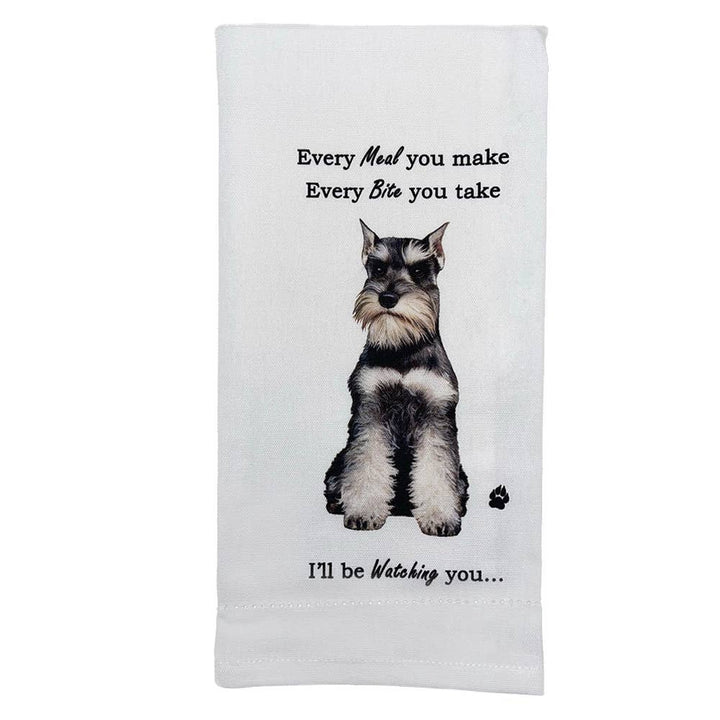 Schnauzer Kitchen Towel - Cropped Ears - Premium Kitchen Towels from E&S Pets - Just $9.95! Shop now at Pat's Monograms