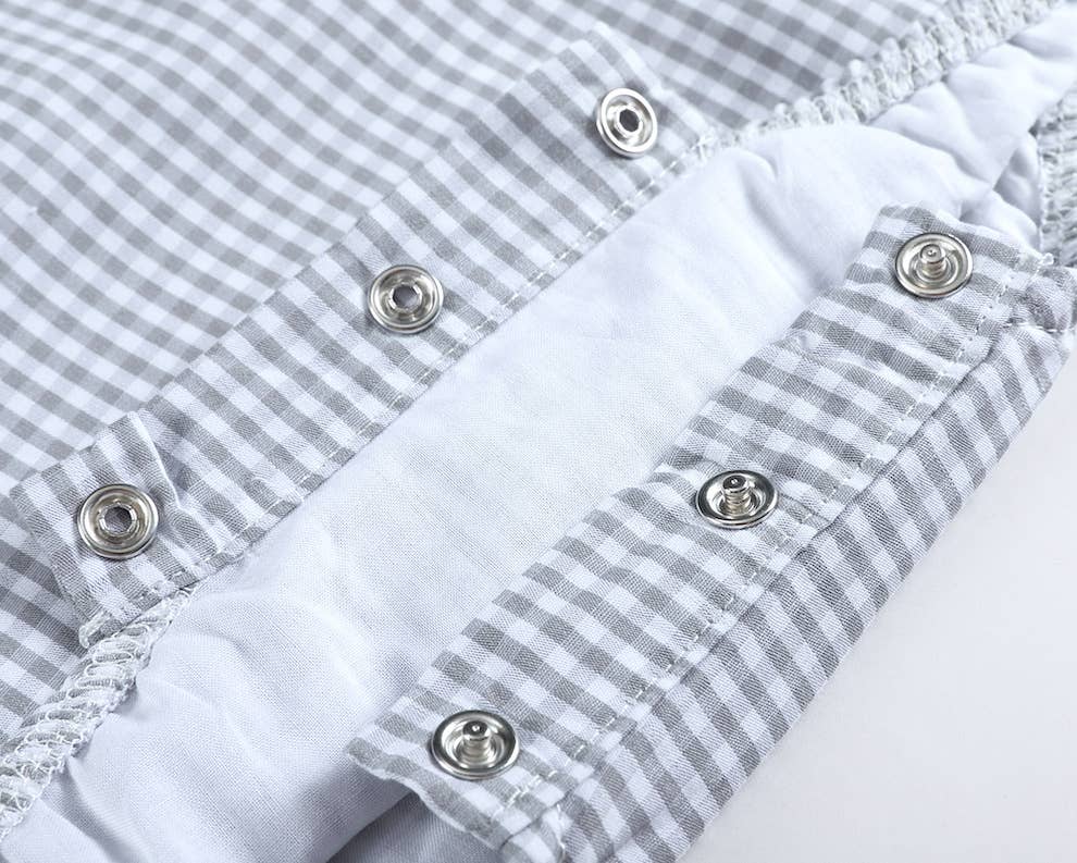 Gray Gingham Bubble Romper - Premium Baby & Toddler Outfits from Lil Cactus - Just $29.95! Shop now at Pat's Monograms