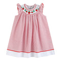 Red Seersucker Strawberry Smocked Bishop Dress - Premium Baby & Toddler Dresses from Lil Cactus - Just $39.95! Shop now at Pat's Monograms