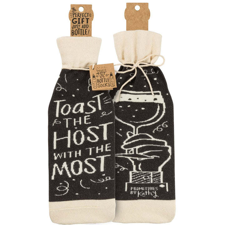 Bottle Sock - Toast The Host With The Most - Premium wine accessories from Primitives by Kathy - Just $5.95! Shop now at Pat's Monograms