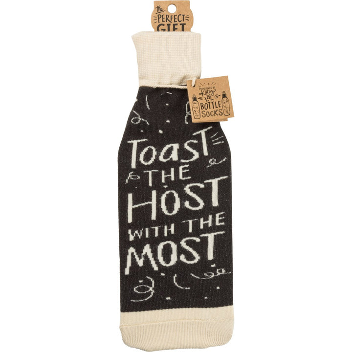 Bottle Sock - Toast The Host With The Most - Premium wine accessories from Primitives by Kathy - Just $5.95! Shop now at Pat's Monograms