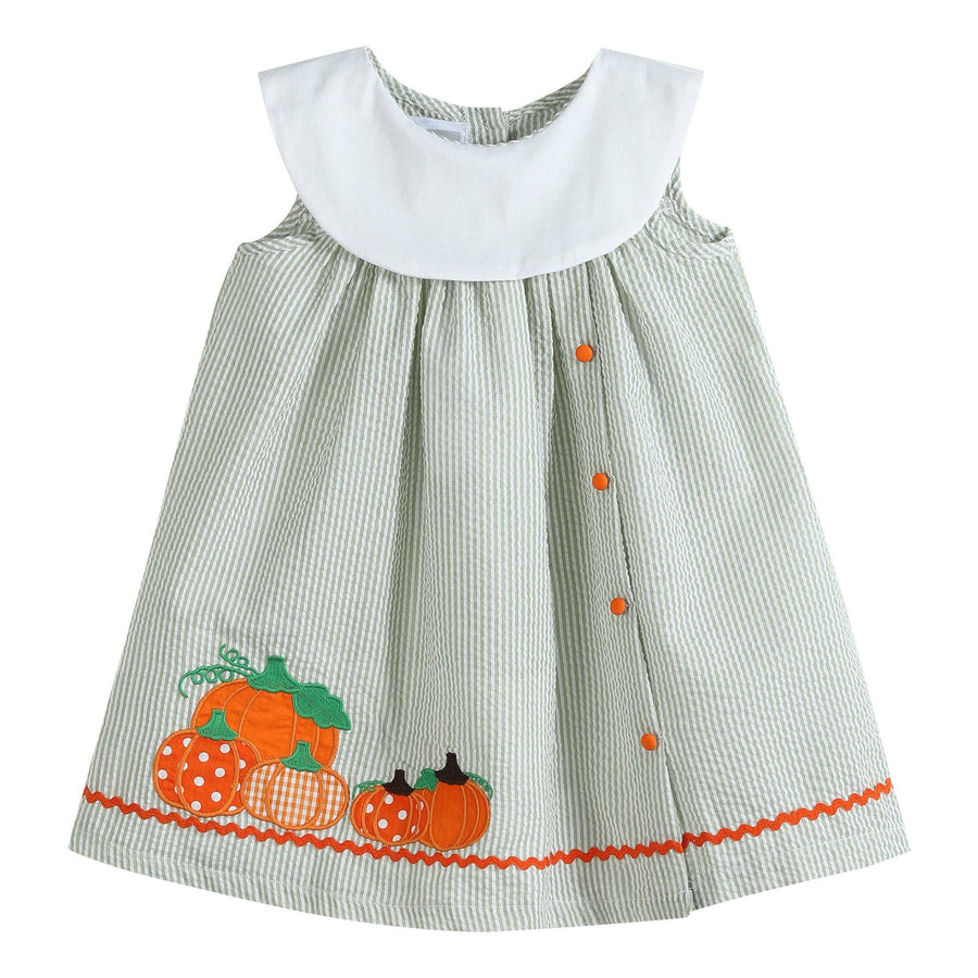 Green Seersucker Pumpkin Yoke Dress - Premium Baby & Toddler Dresses from Lil Cactus - Just $35! Shop now at Pat's Monograms