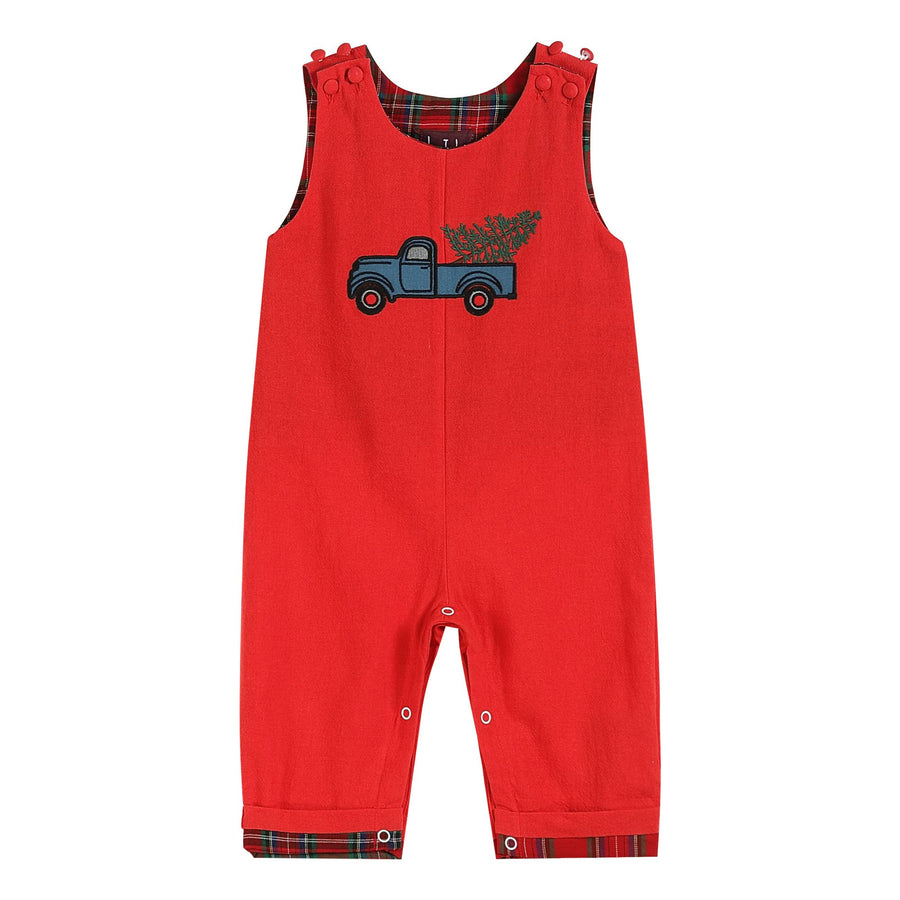 Red Christmas Tree and Truck Smocked Overalls - Premium Baby & Toddler Outfits from Lil Cactus - Just $32.95! Shop now at Pat's Monograms