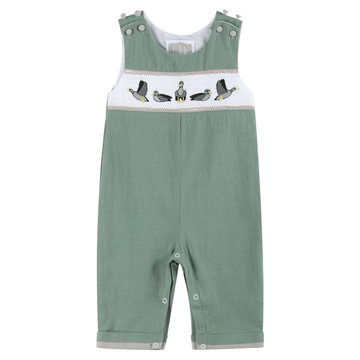 Sage Green Mallard Smocked Overalls - Premium Baby & Toddler Outfits from Lil Cactus - Just $34.95! Shop now at Pat's Monograms