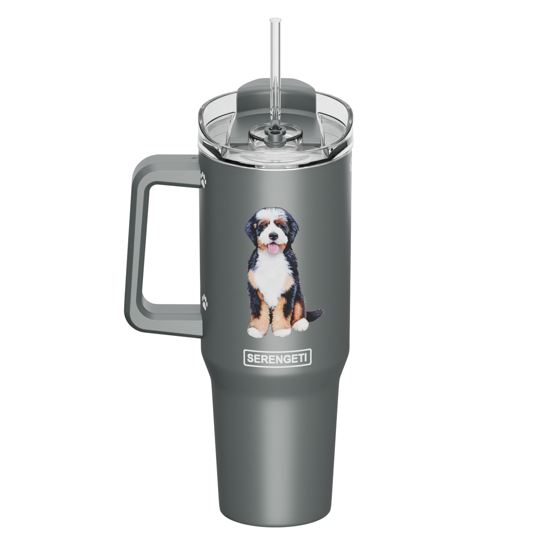 Bernadoodle 40 oz Tumbler with Handle and Straw Lid - Premium Tumblers from E&S Pets - Just $36.95! Shop now at Pat's Monograms