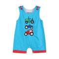 Blue Tractor Applique Shortalls - Premium Baby & Toddler Outfits from Lil Cactus - Just $34.95! Shop now at Pat's Monograms