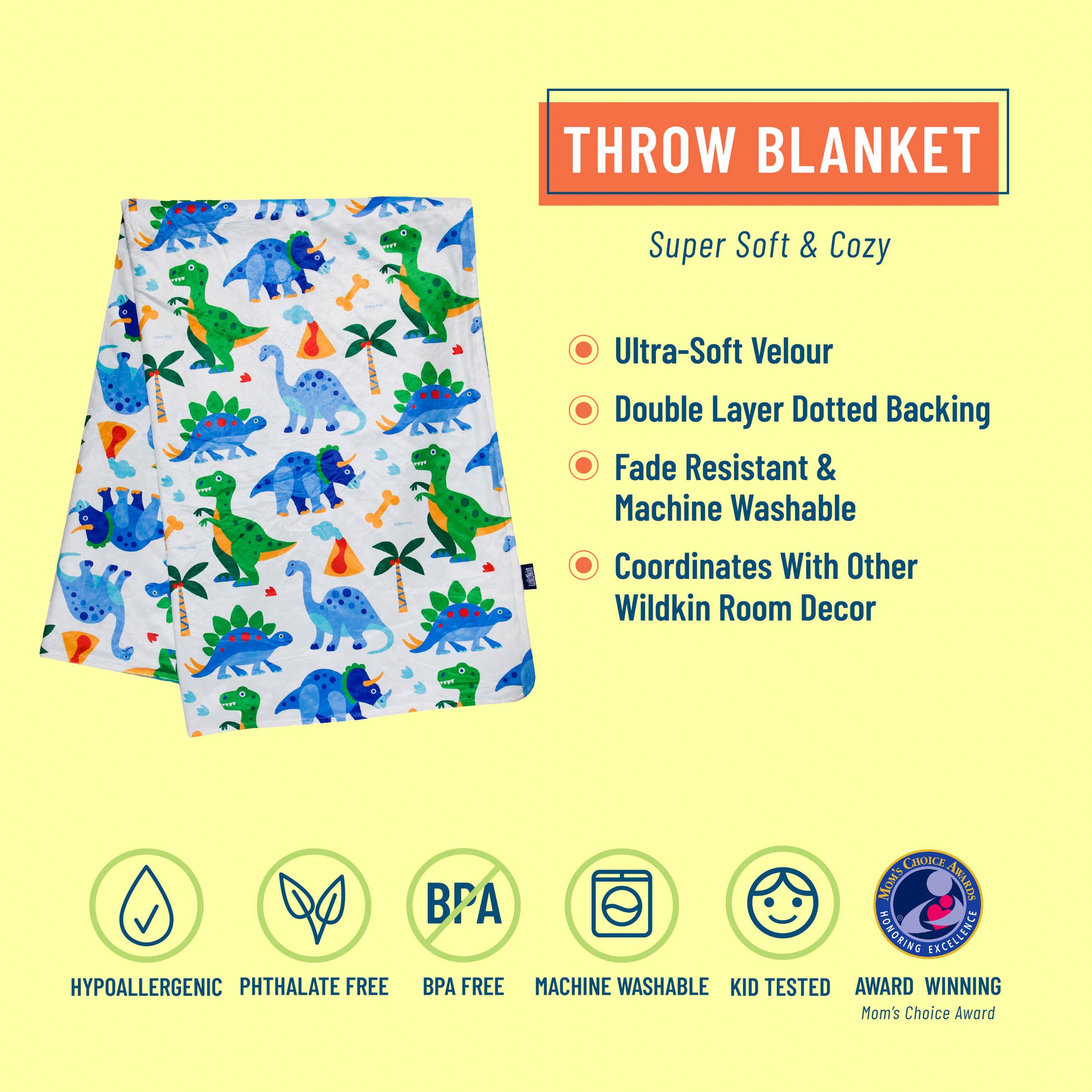 Dinosaur Land Plush Throw Blanket - Premium Bags and Totes from Wildkin - Just $49.95! Shop now at Pat's Monograms