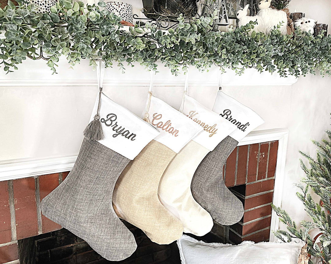 Linen Stockings - Premium Christmas Decor from Pippero - Just $12.95! Shop now at Pat's Monograms