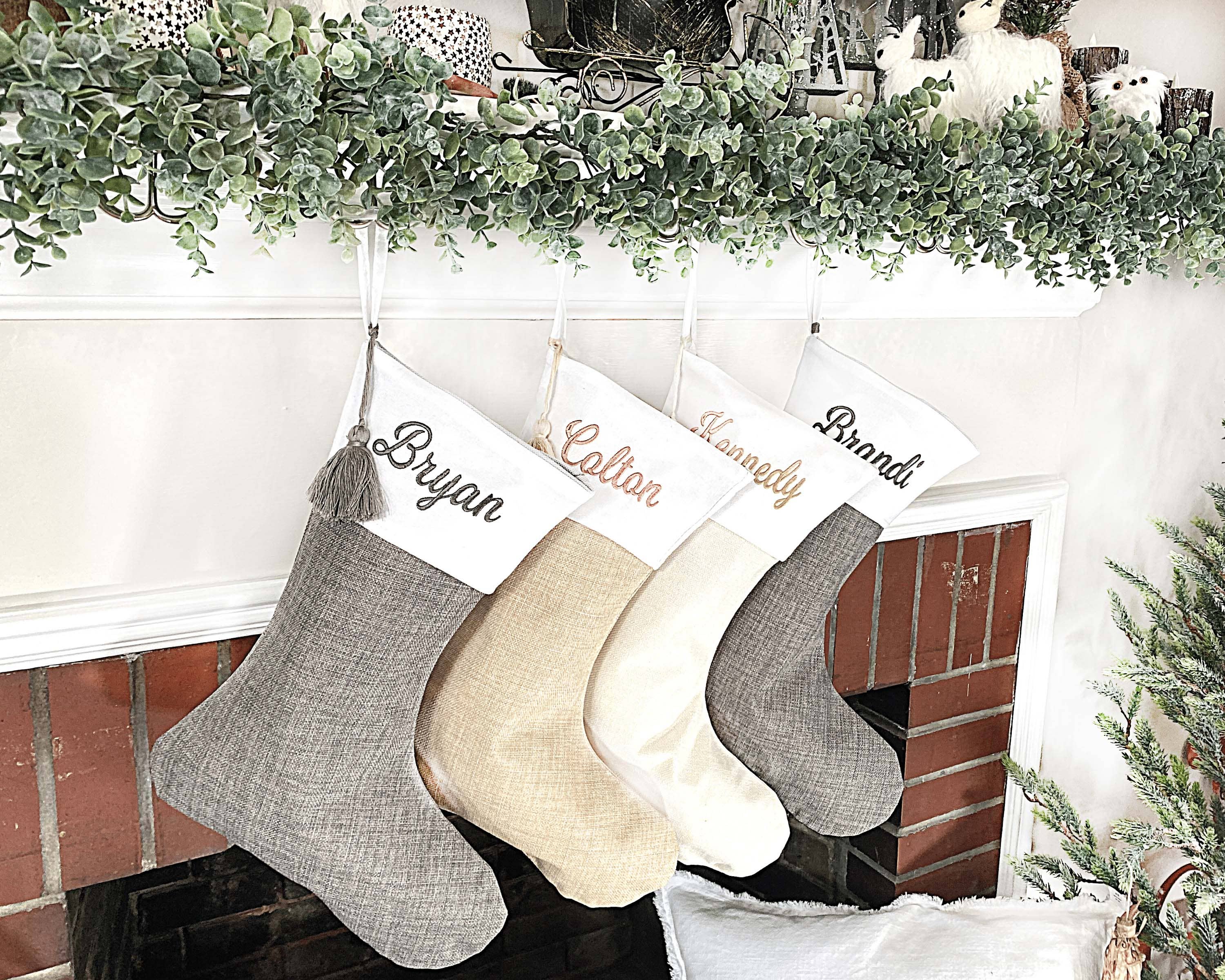 Linen Stockings - Premium Christmas Decor from Pippero - Just $12.95! Shop now at Pat's Monograms