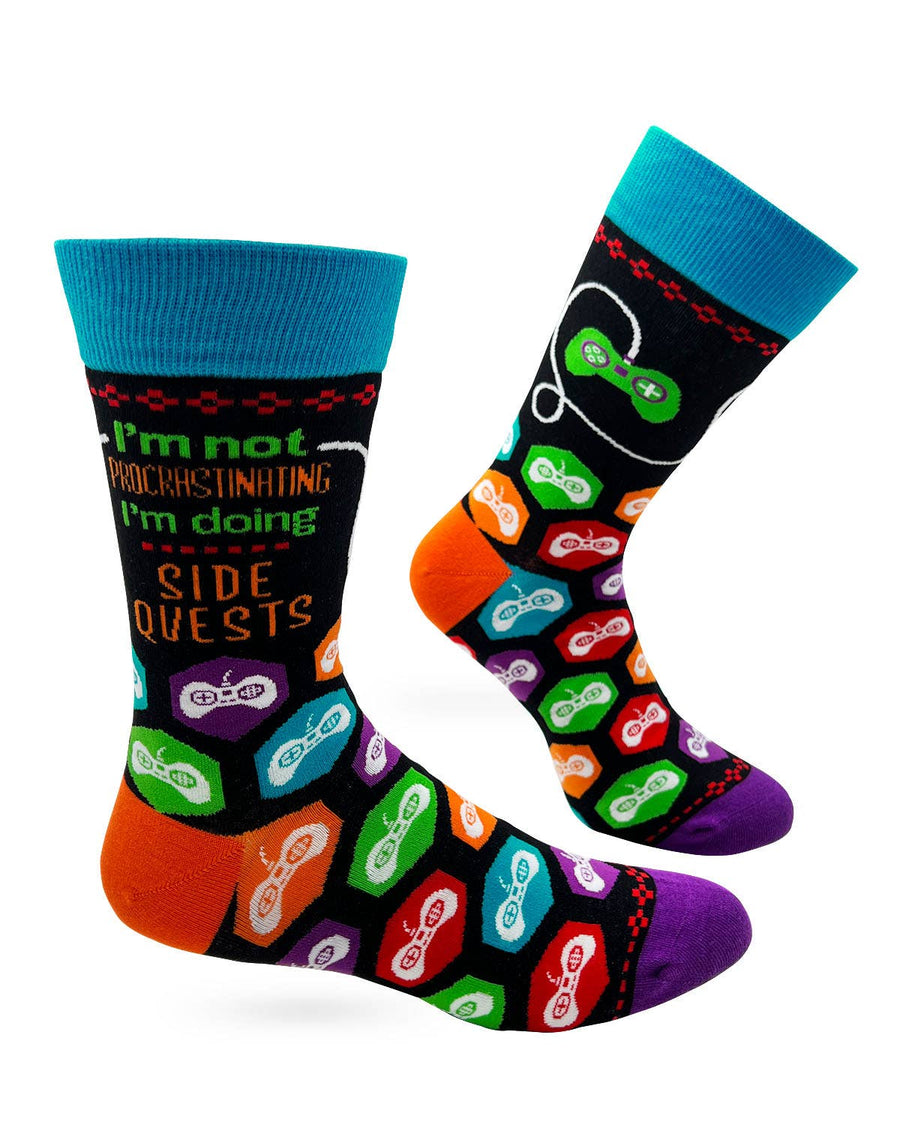 I'm Not Procrastinating I'm Doing Side Quests Men's Novelty Crew Socks - Premium  from Fabdaz - Just $11.95! Shop now at Pat's Monograms