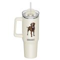 Labrador, chocolate 40 oz Tumbler with Handle and Straw Lid - Premium Tumblers from E&S Pets - Just $36.95! Shop now at Pat's Monograms