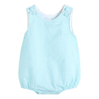 Classic Turquoise Seersucker Baby Bubble Romper - Premium Baby & Toddler Outfits from Lil Cactus - Just $32.95! Shop now at Pat's Monograms