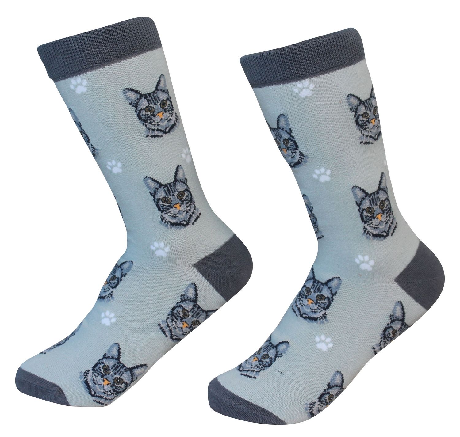 Silver Tabby Cat Socks - Premium Socks from Sock Daddy - Just $10.95! Shop now at Pat's Monograms