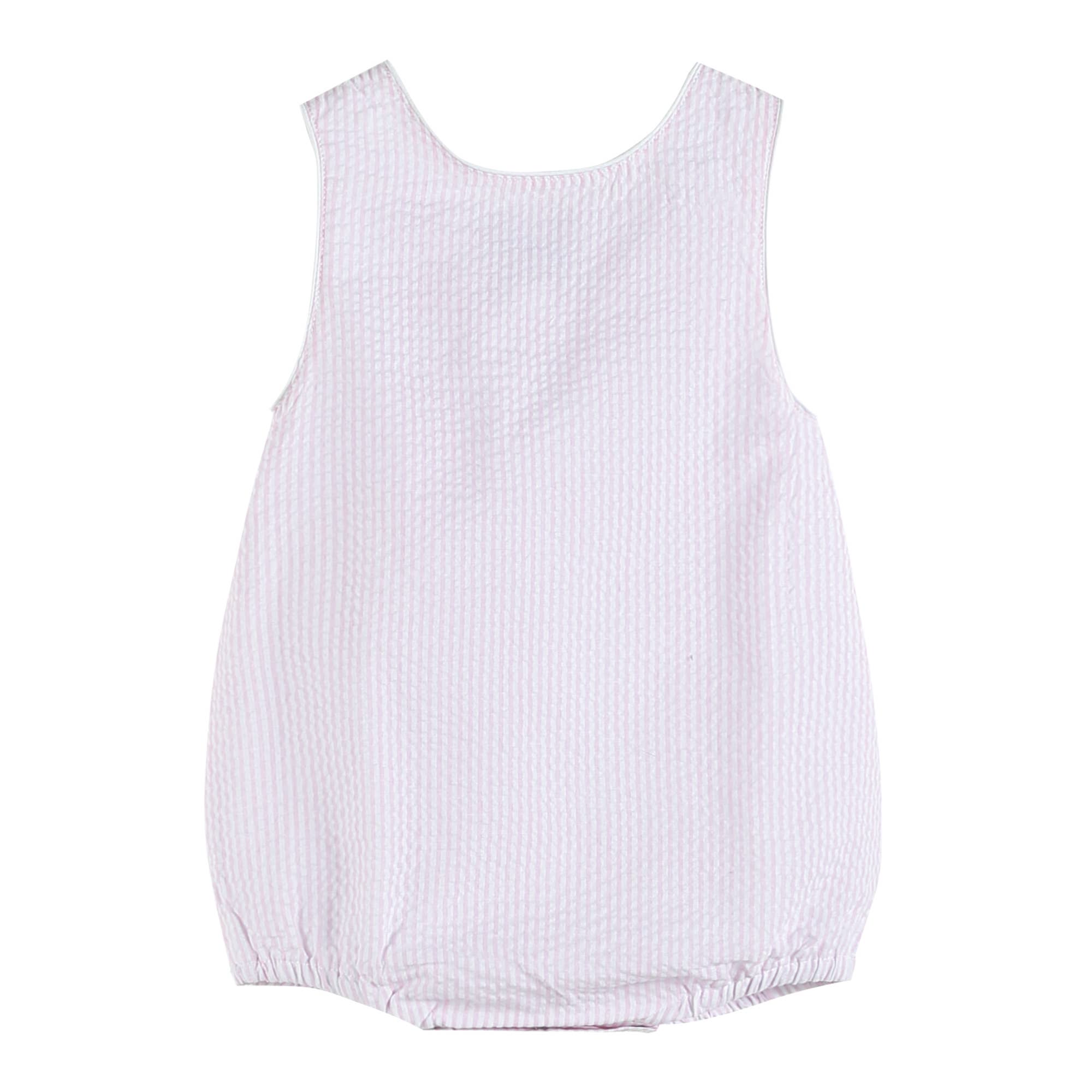 Pink Seersucker Bubble Romper - Premium Baby & Toddler Outfits from Lil Cactus - Just $32.95! Shop now at Pat's Monograms