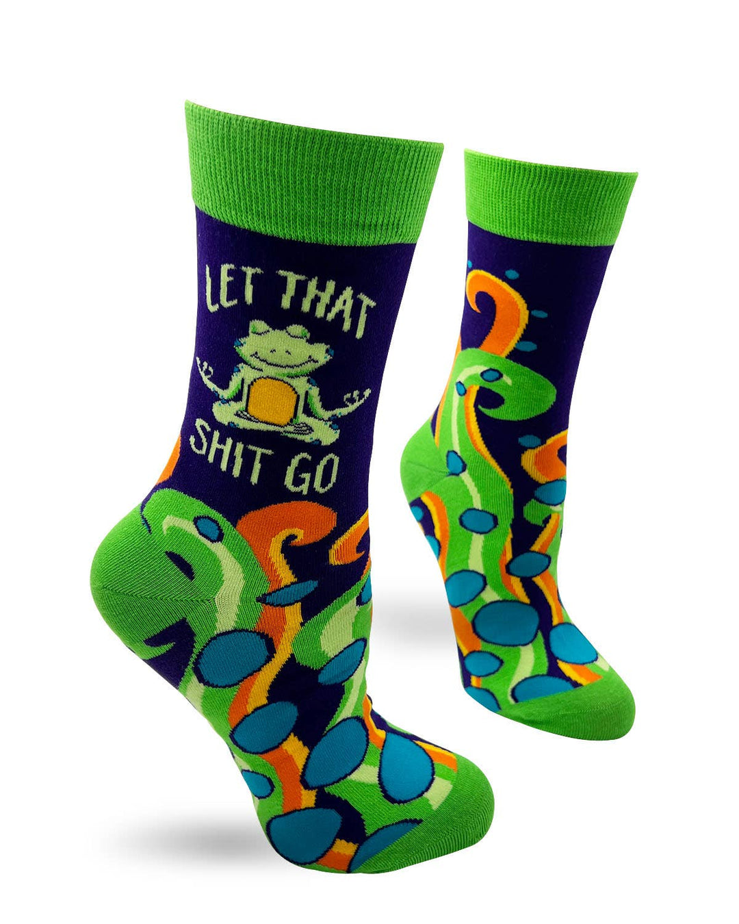 Let That Shit Go Funny Ladies' Novelty Crew Socks - Premium Socks from Fabdaz - Just $11.95! Shop now at Pat's Monograms