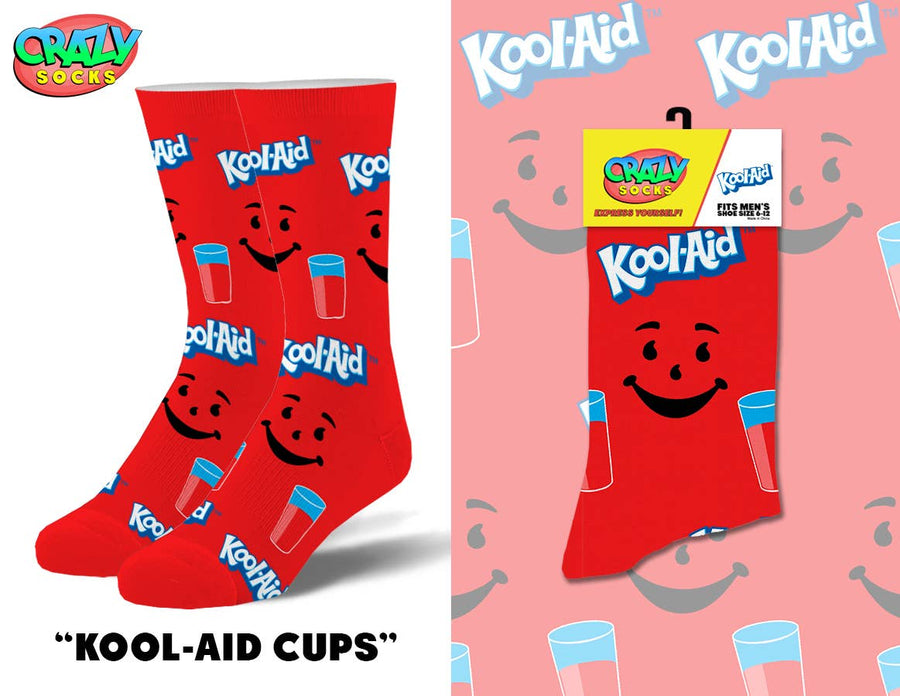 Kool Aid Cups - Mens Crew Folded - Premium Socks from Crazy Socks - Just $7! Shop now at Pat's Monograms