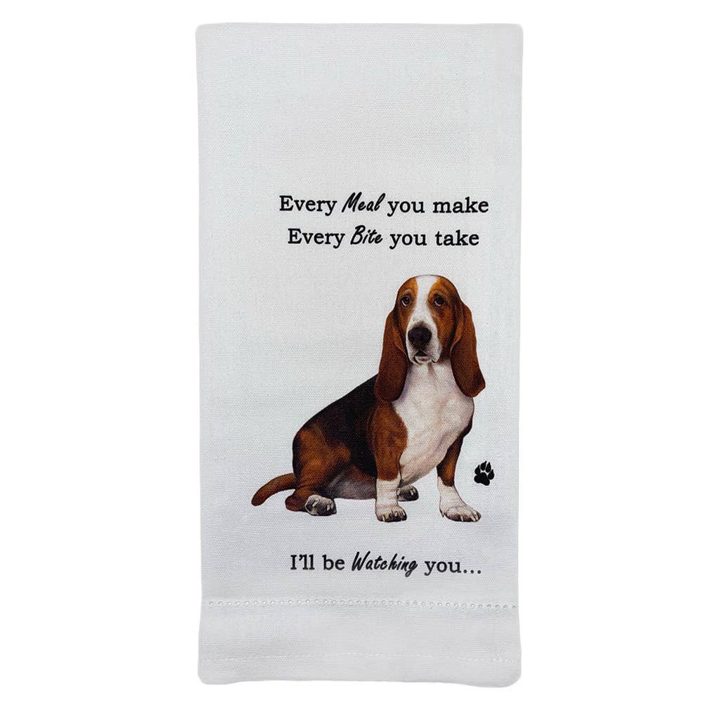 Basset Hound Kitchen Towel - Premium Kitchen Towels from E&S Pets - Just $10.95! Shop now at Pat's Monograms