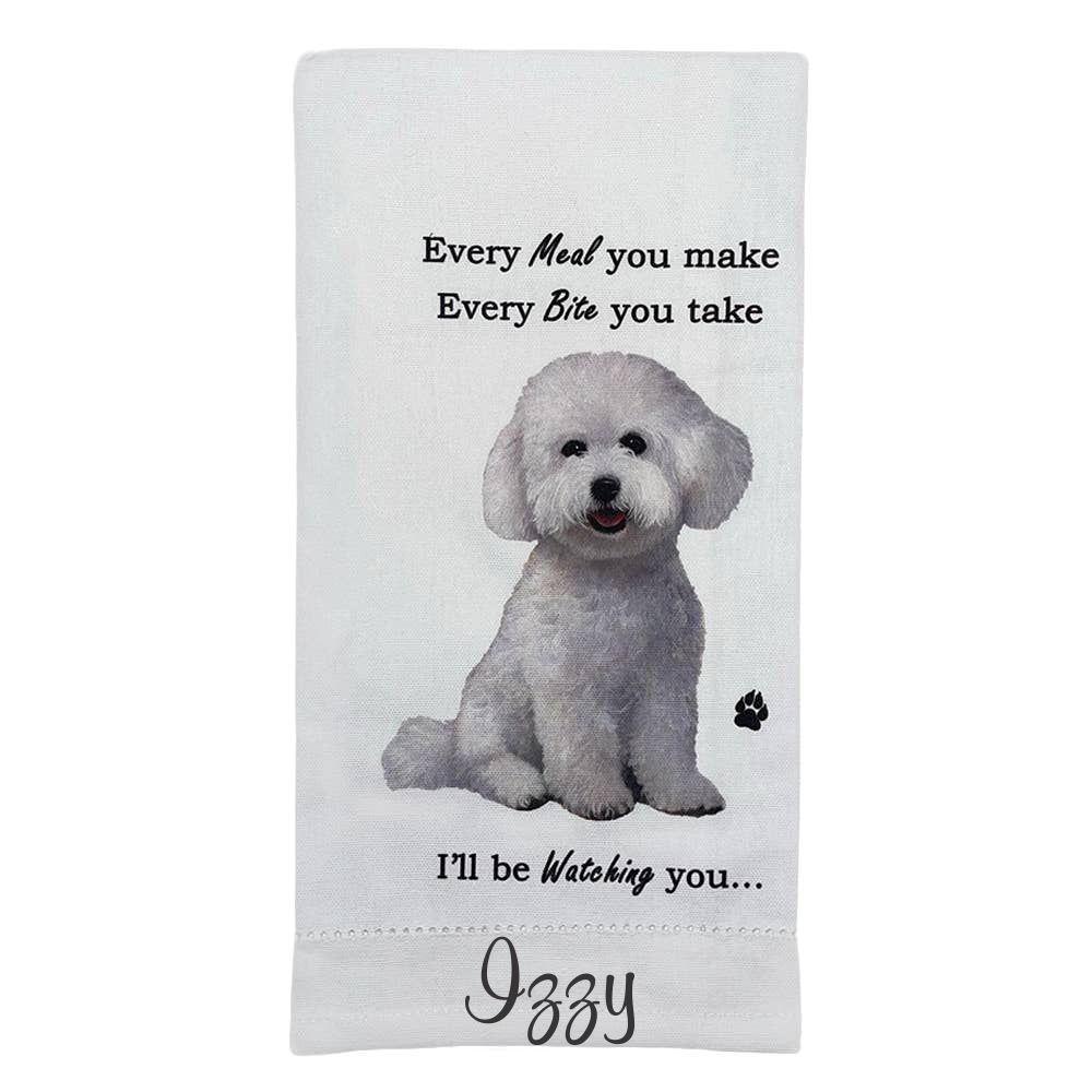 Bichon Frise Kitchen Towel - Premium Kitchen Towels from E&S Pets - Just $10.95! Shop now at Pat's Monograms