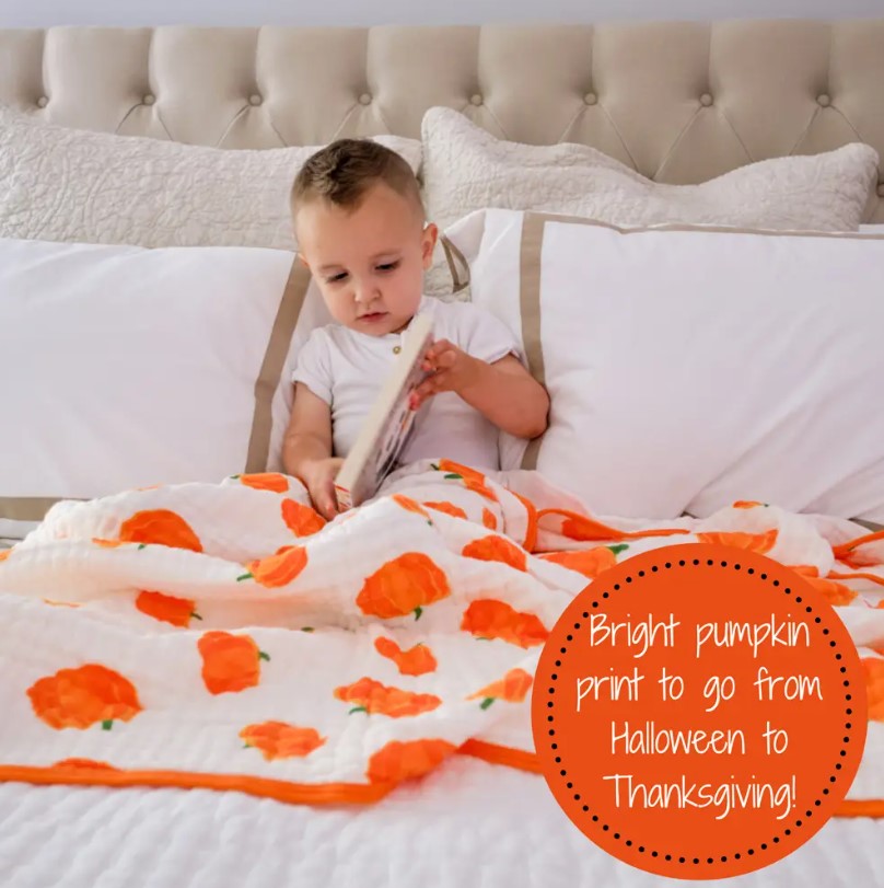 Pumpkin Pie Muslin Quilt - Premium Baby Gift Sets from LollyBanks - Just $39.95! Shop now at Pat's Monograms