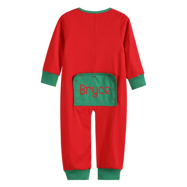 Red & Green Christmas Tree Reindeer Flap Baby Sleep Pajamas - Premium  from Lil Cactus - Just $24.95! Shop now at Pat's Monograms