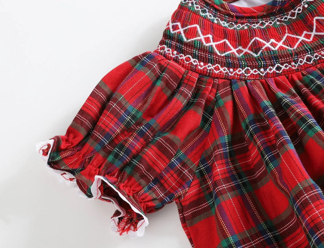 Red Christmas Plaid Smocked Bishop Dress - Premium Baby & Toddler Dresses from Lil Cactus - Just $32.95! Shop now at Pat's Monograms