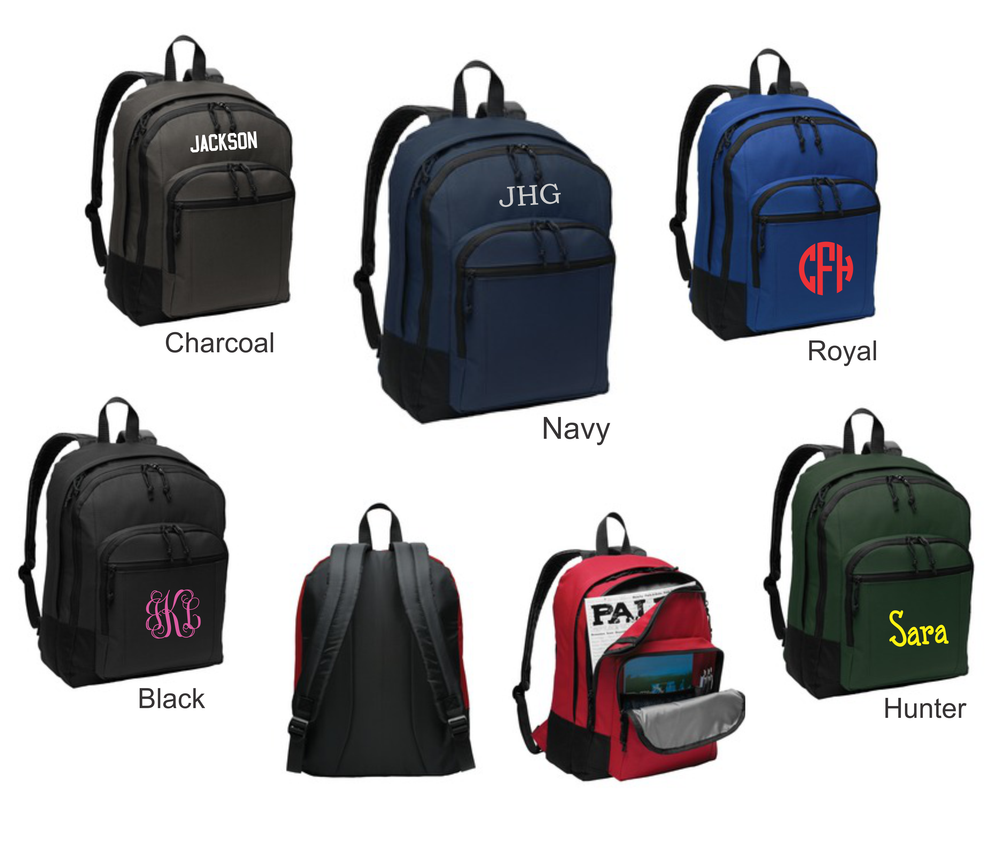 Port Authority Basic Backpack Includes Monogram - Premium Backpack from Sanmar - Just $24.95! Shop now at Pat's Monograms