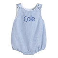 Dark Blue Seersucker Bubble Romper - Premium Baby & Toddler Outfits from Lil Cactus - Just $32.95! Shop now at Pat's Monograms