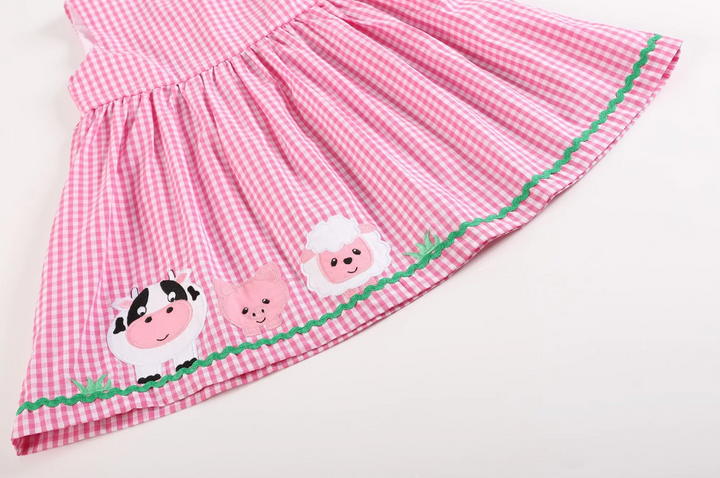 Lil Cactus - Pink Gingham Farm Animals Dress - Premium Baby & Toddler Dresses from Lil Cactus - Just $32.95! Shop now at Pat's Monograms