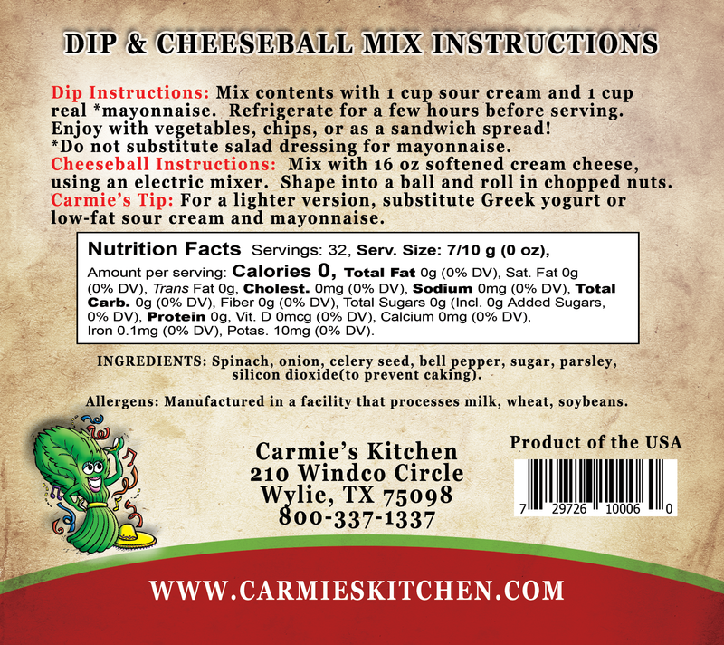 Fiesta Spinach Dip - Premium Dips & Spreads from Carmie's Kitchen - Just $5! Shop now at Pat's Monograms