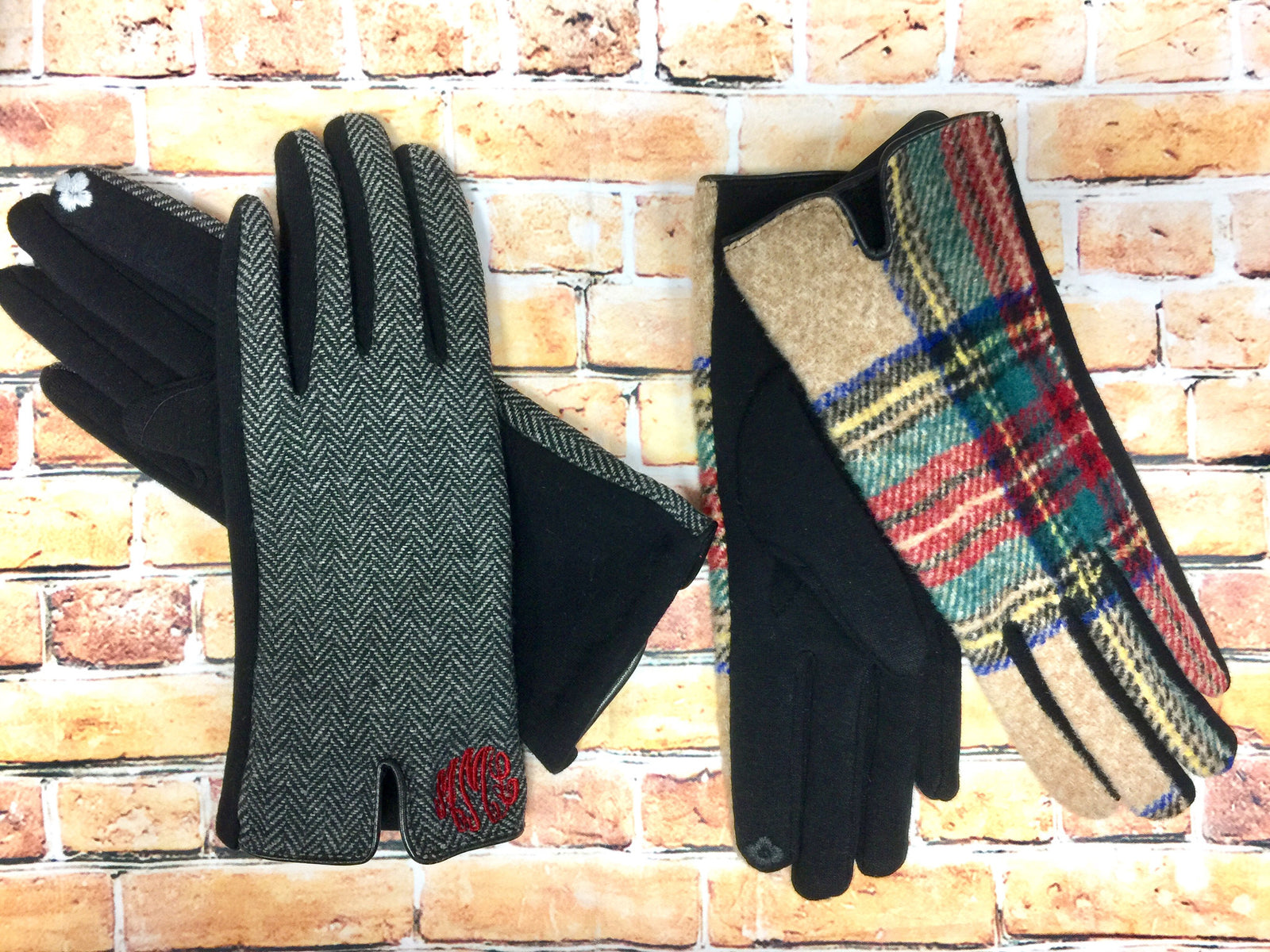 Ladies Tech Gloves w/Monogram - Premium Accessories from Blue Suede Blanks - Just $24.95! Shop now at Pat's Monograms