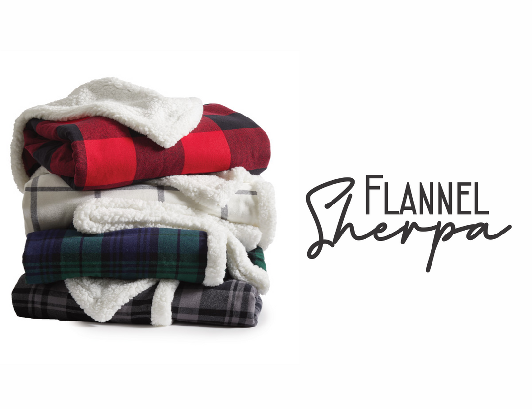 Flannel Sherpa Blankets - Premium blankets from Sanmar - Just $45! Shop now at Pat's Monograms