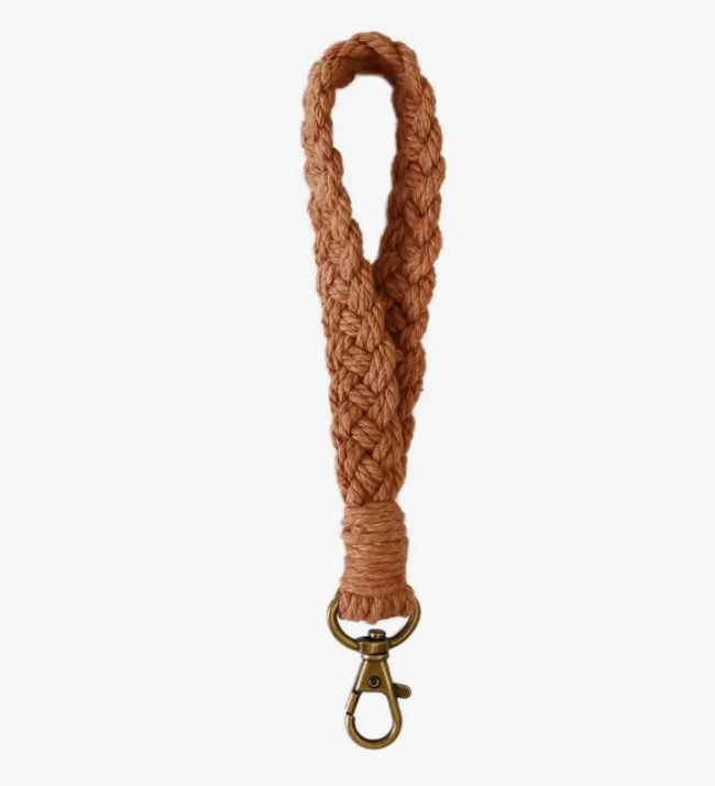 Macrame Flat Braided Wristlet Keychain - Premium  from Adorro - Just $7.5! Shop now at Pat's Monograms