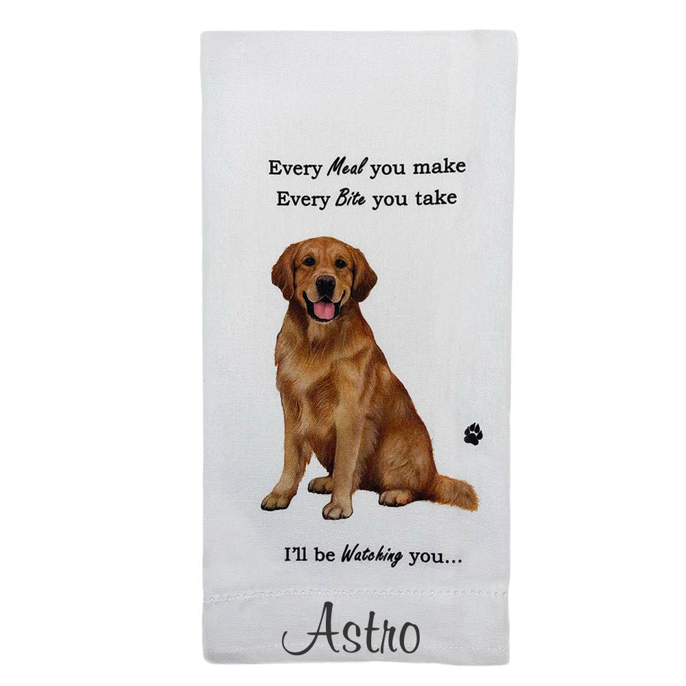 Golden Retriever Kitchen Towel - Premium Kitchen Towels from E&S Pets - Just $9.95! Shop now at Pat's Monograms