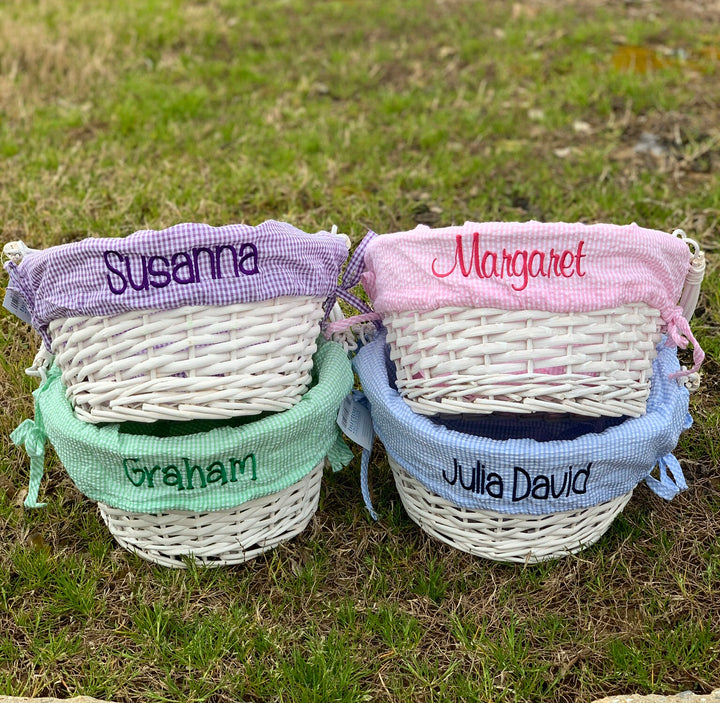 Easter Baskets with Monogrammed Liner - Premium Seasonal from Pat's Monograms - Just $39.95! Shop now at Pat's Monograms