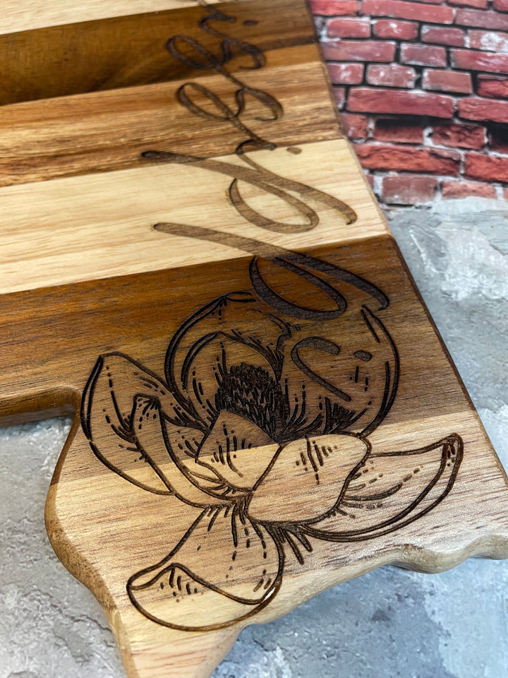 Mississippi Magnolia Serving Board - Rock & Branch® Shiplap Series - Premium Cutting Boards from Totally Bamboo - Just $39.95! Shop now at Pat's Monograms