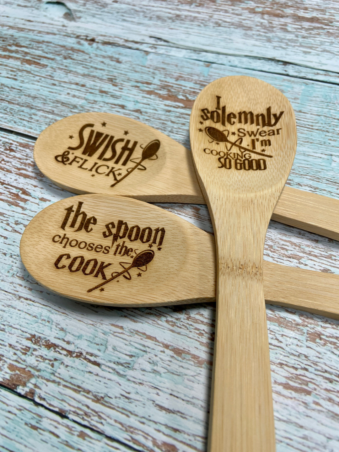 Wizard's Kitchen Spoons - Engraved Bamboo Cooking Spoon - Premium Spoons from Pat's Monograms - Just $9.95! Shop now at Pat's Monograms